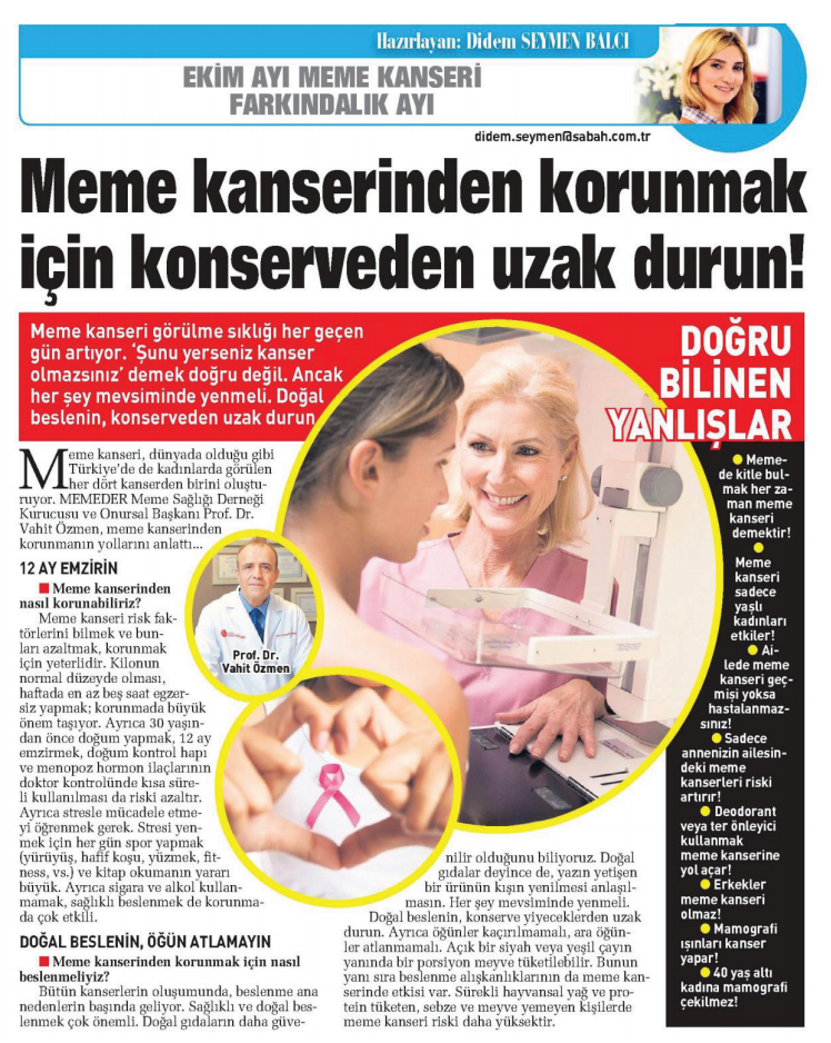 Meme kanserinden korunmak için konserveden uzak durun!